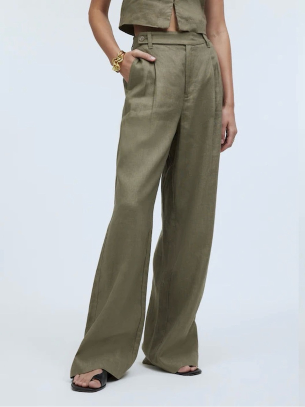 Madewell Olive Green Wide-Leg Pant